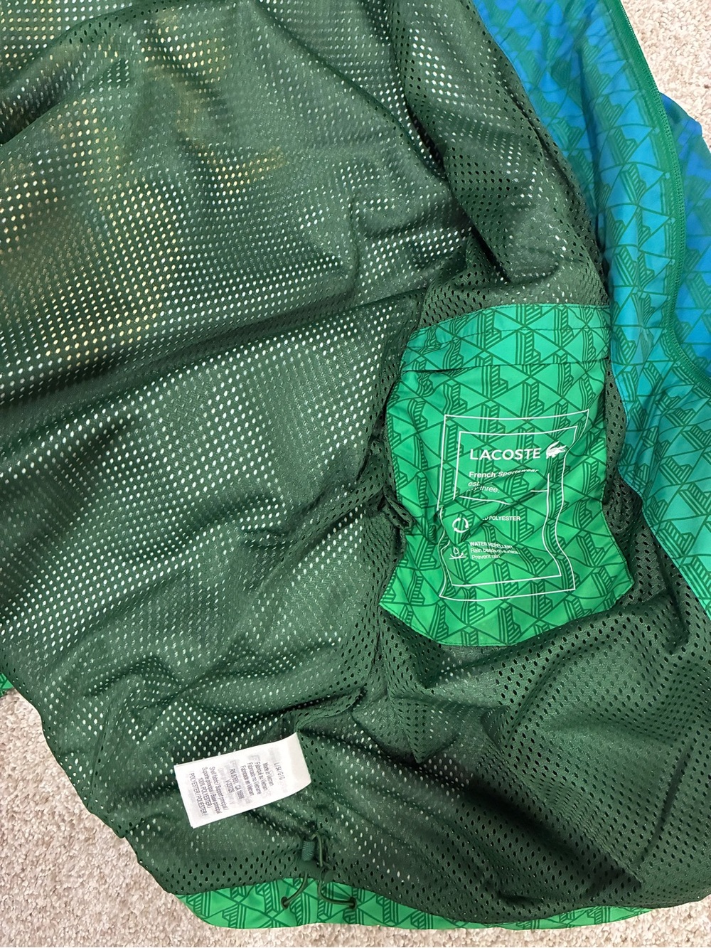 Lacoste Men’s Ombre Monogram Track Jacket - Blue & Green - Picture 4 of 7